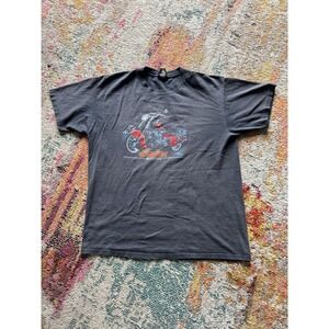 Vintage Indian Motocycle Trinity Products Faded Black T-Shirt‎ Men's Size XL